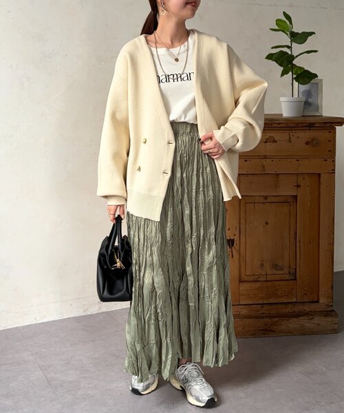 Chez toi（シェトワ）の「ニットテーラーカーディガン（カーディガン/ボレロ・レディース・グレー/アイボリー/ネイビー・FREE）」の11枚目の写真