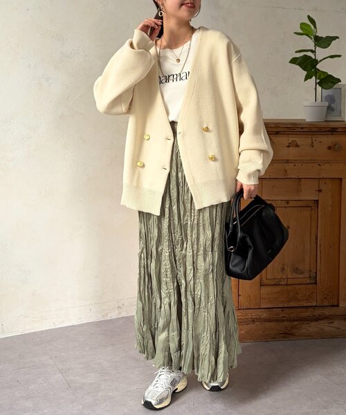 Chez toi（シェトワ）の「ニットテーラーカーディガン（カーディガン/ボレロ・レディース・グレー/アイボリー/ネイビー・FREE）」の12枚目の写真