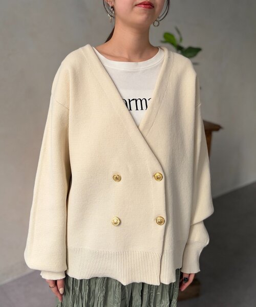 Chez toi（シェトワ）の「ニットテーラーカーディガン（カーディガン/ボレロ・レディース・グレー/アイボリー/ネイビー・FREE）」の16枚目の写真