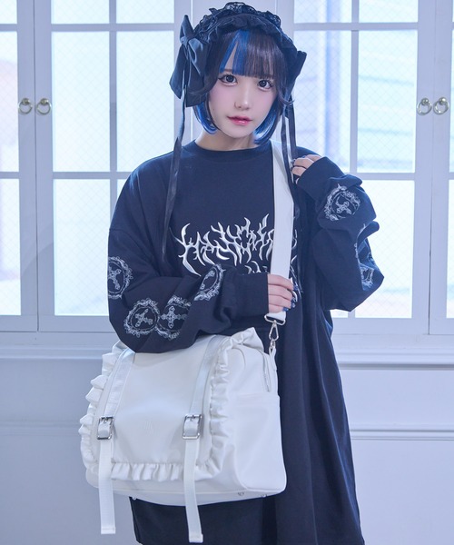 Whinny（ホワイニー）の「Whinny/【2026春新作♪】便利お嬢様のおとぼけバッグ（ショルダーバッグ・レディース・ホワイト/ブラック・FREE）」の9枚目の写真