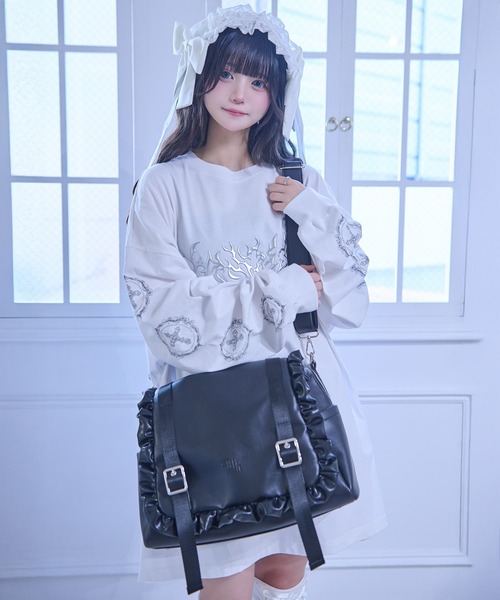 Whinny（ホワイニー）の「Whinny/【2026春新作♪】便利お嬢様のおとぼけバッグ（ショルダーバッグ・レディース・ホワイト/ブラック・FREE）」の14枚目の写真