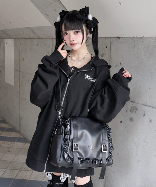 Whinny（ホワイニー）の「Whinny/【2026春新作♪】便利お嬢様のおとぼけバッグ（ショルダーバッグ・レディース・ホワイト/ブラック・FREE）」の6枚目の写真