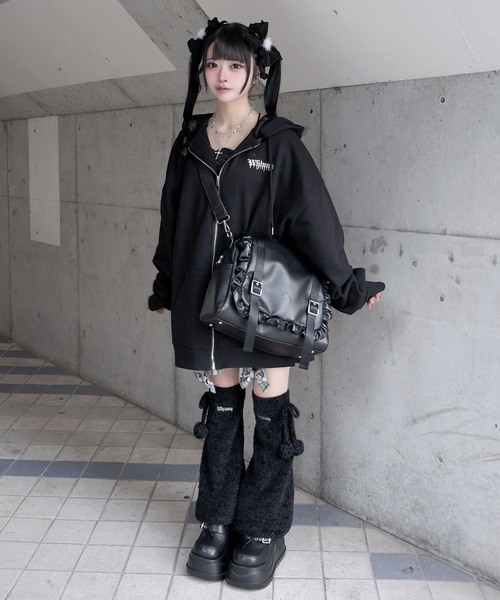 Whinny（ホワイニー）の「Whinny/【2026春新作♪】便利お嬢様のおとぼけバッグ（ショルダーバッグ・レディース・ホワイト/ブラック・FREE）」の8枚目の写真