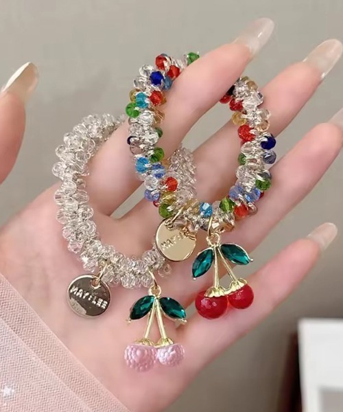 TONE SELECT GOODS（トーンセレクトグッズ）の「【urge select】さくらんぼモチーフ ビーズ ヘアゴム（ヘアゴム・レディース・クリア/カラフル・FREE）」の4枚目の写真