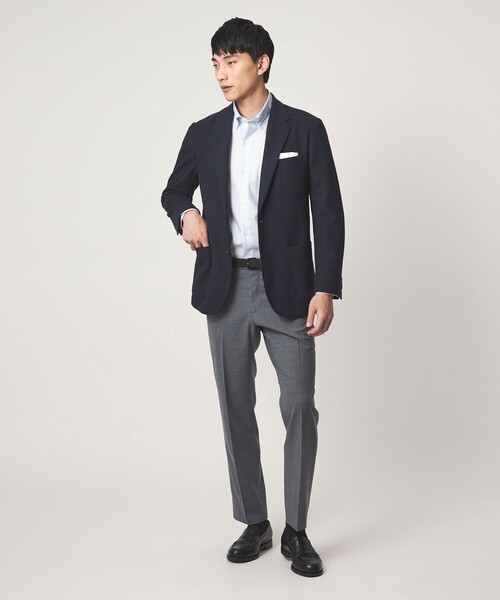 green label relaxing（グリーンレーベルリラクシング）の「エブリット コットンオックス ストライプ スナップ ボタンダウン シャツ -イージーアイロン-（ビジネスシャツ・メンズ・ライトブルー/ベージュ・XL/M/L/S）」の4枚目の写真