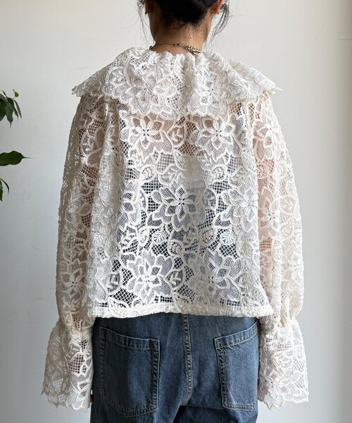 DouDou（ドゥドゥ）の「レースボレロシャツ（シャツ/ブラウス・レディース・ブラック/オフホワイト・FREE）」の18枚目の写真