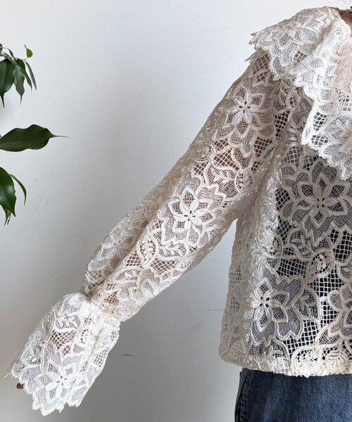 DouDou（ドゥドゥ）の「レースボレロシャツ（シャツ/ブラウス・レディース・ブラック/オフホワイト・FREE）」の21枚目の写真