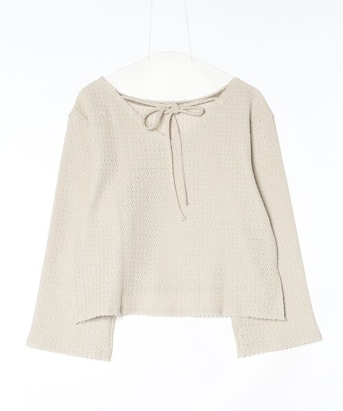three dots(スリードッツ)の「ラッセル バックリボントップス(その他トップス・レディース・ベージュ/オフホワイト/ブルー系その他/カーキ・SMALL)」の19枚目の写真