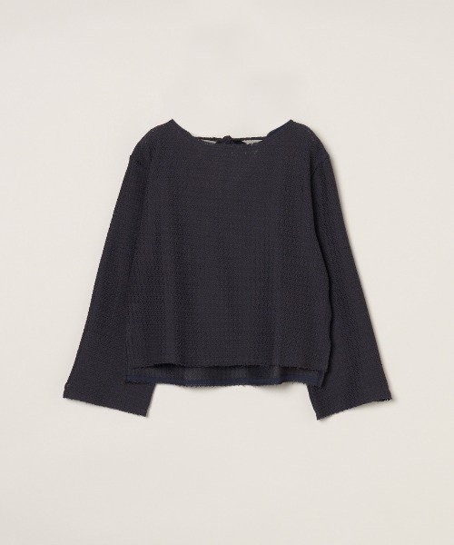 three dots(スリードッツ)の「ラッセル バックリボントップス(その他トップス・レディース・ベージュ/オフホワイト/ブルー系その他/カーキ・SMALL)」の4枚目の写真