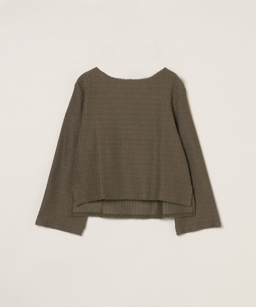 three dots(スリードッツ)の「ラッセル バックリボントップス(その他トップス・レディース・ベージュ/オフホワイト/ブルー系その他/カーキ・SMALL)」の3枚目の写真