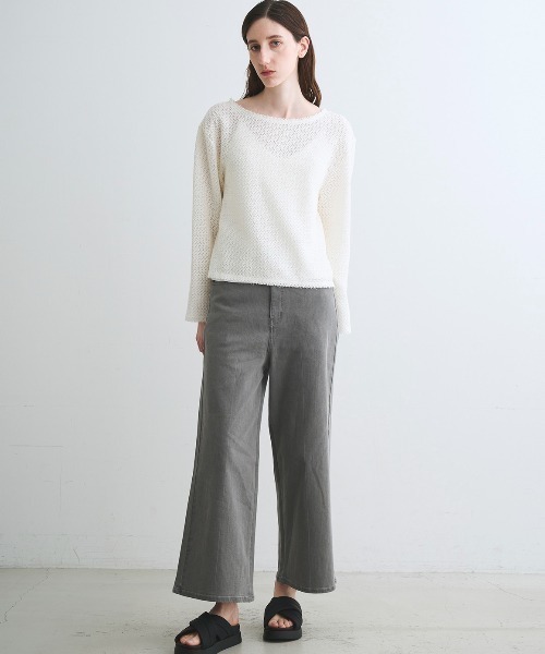 three dots(スリードッツ)の「ラッセル バックリボントップス(その他トップス・レディース・ベージュ/オフホワイト/ブルー系その他/カーキ・SMALL)」の15枚目の写真