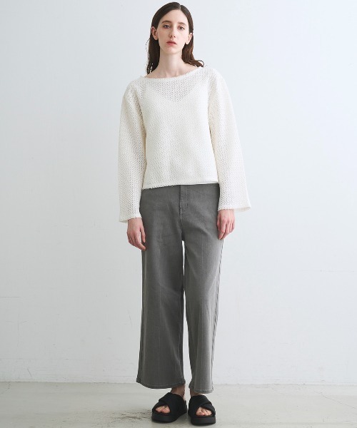 three dots(スリードッツ)の「ラッセル バックリボントップス(その他トップス・レディース・ベージュ/オフホワイト/ブルー系その他/カーキ・SMALL)」の14枚目の写真