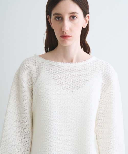 three dots(スリードッツ)の「ラッセル バックリボントップス(その他トップス・レディース・ベージュ/オフホワイト/ブルー系その他/カーキ・SMALL)」の12枚目の写真