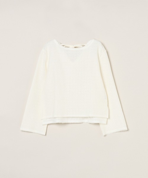 three dots(スリードッツ)の「ラッセル バックリボントップス(その他トップス・レディース・ベージュ/オフホワイト/ブルー系その他/カーキ・SMALL)」の5枚目の写真
