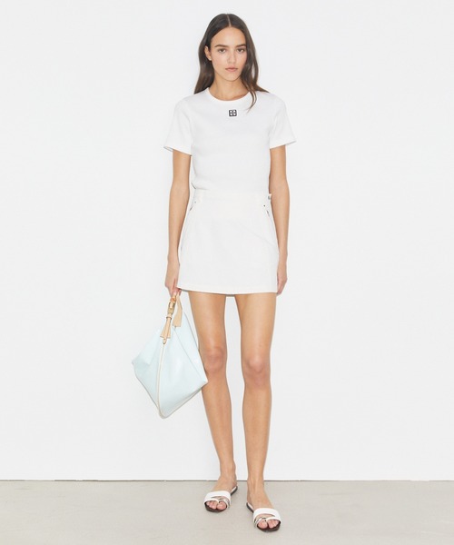 TORY BURCH(トリーバーチ)の「コットン リブ Tシャツ(Tシャツ/カットソー・レディース・ブラック/ホワイト/スカイブルー系・MEDIUM/SMALL)」の4枚目の写真