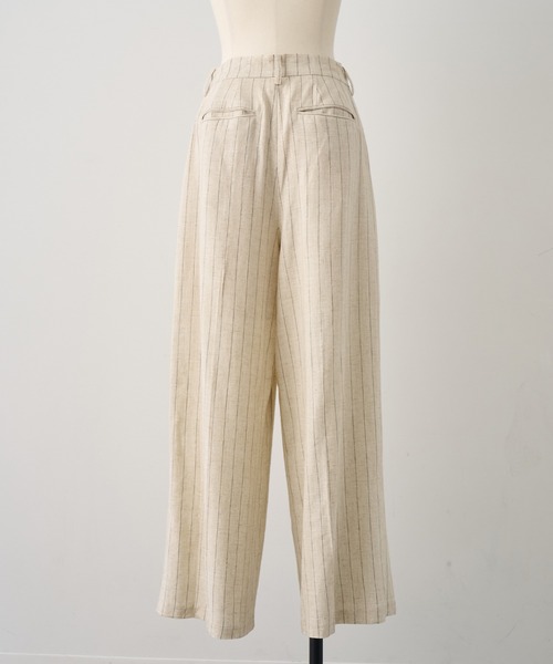 NOGLE（ノグル）の「【NOGLE/ノグル】ストライプリネンパンツ（スラックス・レディース・ブラウン/アイボリー・S/M）」の13枚目の写真