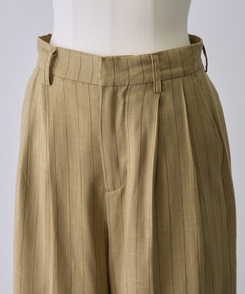 NOGLE（ノグル）の「【NOGLE/ノグル】ストライプリネンパンツ（スラックス・レディース・ブラウン/アイボリー・S/M）」の20枚目の写真