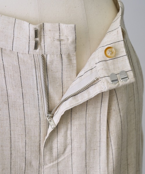 NOGLE（ノグル）の「【NOGLE/ノグル】ストライプリネンパンツ（スラックス・レディース・ブラウン/アイボリー・S/M）」の18枚目の写真