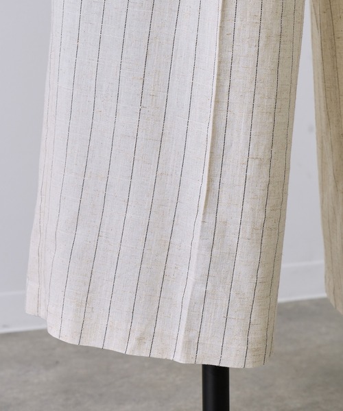 NOGLE（ノグル）の「【NOGLE/ノグル】ストライプリネンパンツ（スラックス・レディース・ブラウン/アイボリー・S/M）」の19枚目の写真