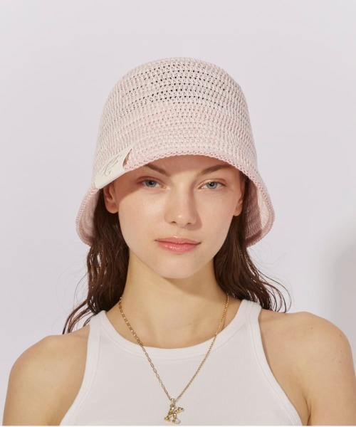 Chapeau d' O（シャポードオー）の「Chapeau d' O  TM Ini-Tab Bucket / シャポードオー（ハット・レディース・ブルー/ピンク/ブラック/ブラウン・M/57.5cm）」の22枚目の写真