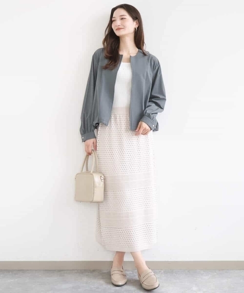 MK MICHEL KLEIN（エムケーミッシェルクラン）の「[洗える]アイレット編みクロシェ風ニットスカート（スカート・レディース・ブラウン/ベージュ・38）」の11枚目の写真
