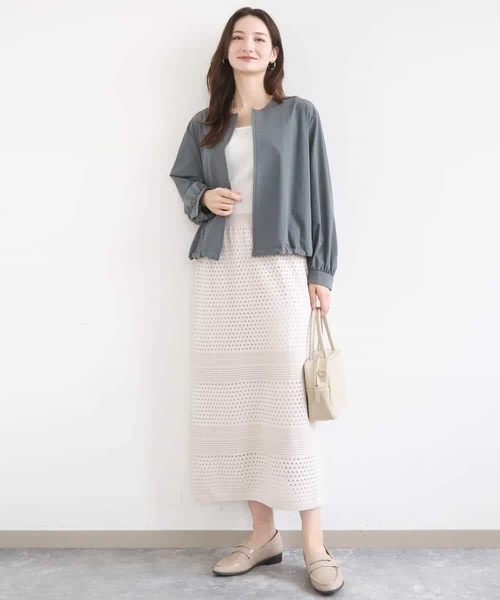MK MICHEL KLEIN（エムケーミッシェルクラン）の「[洗える]アイレット編みクロシェ風ニットスカート（スカート・レディース・ブラウン/ベージュ・38）」の12枚目の写真
