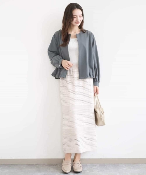 MK MICHEL KLEIN（エムケーミッシェルクラン）の「[洗える]アイレット編みクロシェ風ニットスカート（スカート・レディース・ブラウン/ベージュ・38）」の13枚目の写真