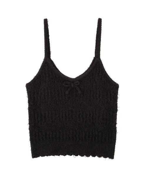 FREE'S MART(フリーズマート)の「◆透かし編みニットタンクトップビスチェ(ニット/セーター・レディース・ブラック/ホワイト/レッド・FREE)」の6枚目の写真