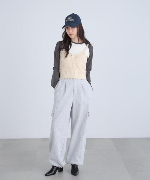 FREE'S MART(フリーズマート)の「◆透かし編みニットタンクトップビスチェ(ニット/セーター・レディース・ブラック/ホワイト/レッド・FREE)」の19枚目の写真