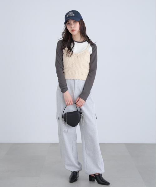 FREE'S MART(フリーズマート)の「◆透かし編みニットタンクトップビスチェ(ニット/セーター・レディース・ブラック/ホワイト/レッド・FREE)」の21枚目の写真