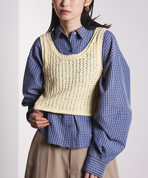 ROSE BUD（ローズバッド）の「ASSORTED VOLUME SLEEVE SHIRT（シャツ/ブラウス・レディース・ブルー/ネイビー・ONE SIZE）」の2枚目の写真