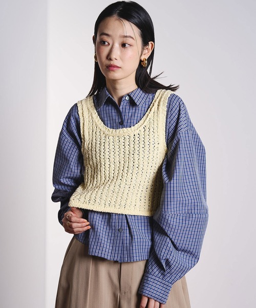 ROSE BUD（ローズバッド）の「ASSORTED VOLUME SLEEVE SHIRT（シャツ/ブラウス・レディース・ブルー/ネイビー・ONE SIZE）」の3枚目の写真