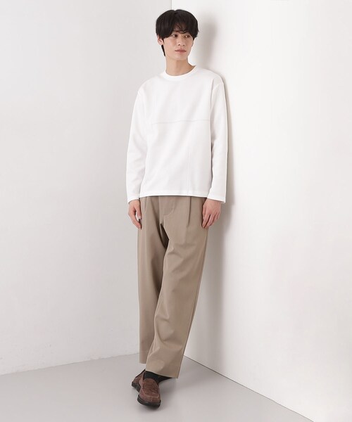 THE SHOP TK （ザ ショップ ティーケー ）の「ダンボール ステッチ切替デザイン 長袖Tシャツ 洗濯機OK（Tシャツ/カットソー・メンズ・ブラック/ライトグレー/ネイビー/オフホワイト・04/03/02）」の21枚目の写真