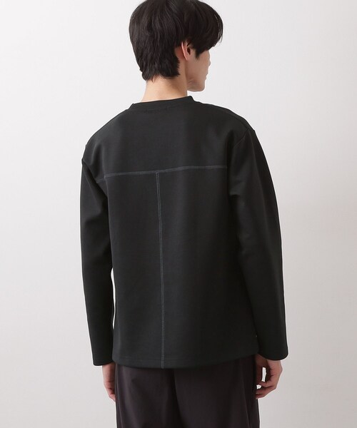 THE SHOP TK （ザ ショップ ティーケー ）の「ダンボール ステッチ切替デザイン 長袖Tシャツ 洗濯機OK（Tシャツ/カットソー・メンズ・ブラック/ライトグレー/ネイビー/オフホワイト・04/03/02）」の16枚目の写真