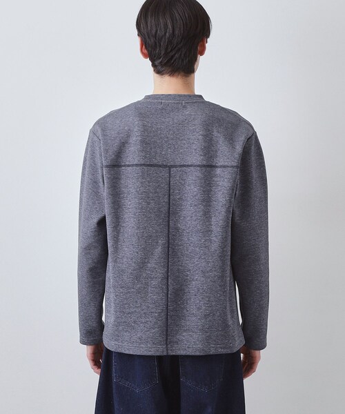 THE SHOP TK （ザ ショップ ティーケー ）の「ダンボール ステッチ切替デザイン 長袖Tシャツ 洗濯機OK（Tシャツ/カットソー・メンズ・ブラック/ライトグレー/ネイビー/オフホワイト・04/03/02）」の8枚目の写真