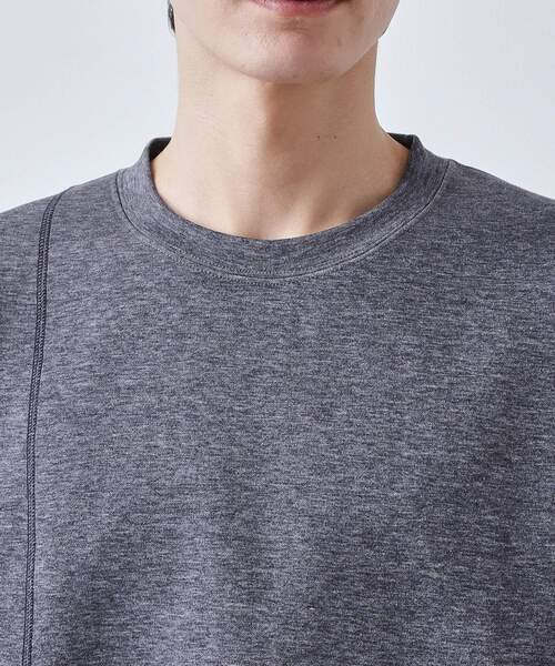 THE SHOP TK （ザ ショップ ティーケー ）の「ダンボール ステッチ切替デザイン 長袖Tシャツ 洗濯機OK（Tシャツ/カットソー・メンズ・ブラック/ライトグレー/ネイビー/オフホワイト・04/03/02）」の9枚目の写真