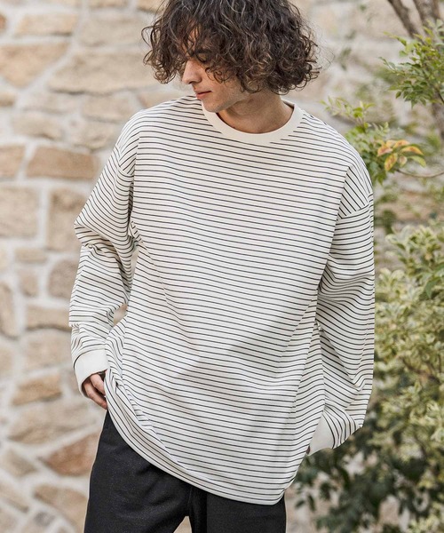 CAMBIO(カンビオ)の「mlt5589- ピンボーダースピンドルカットソー(Tシャツ/カットソー・メンズ・ブラック/ホワイト/ネイビー・M/L/XL)」の10枚目の写真