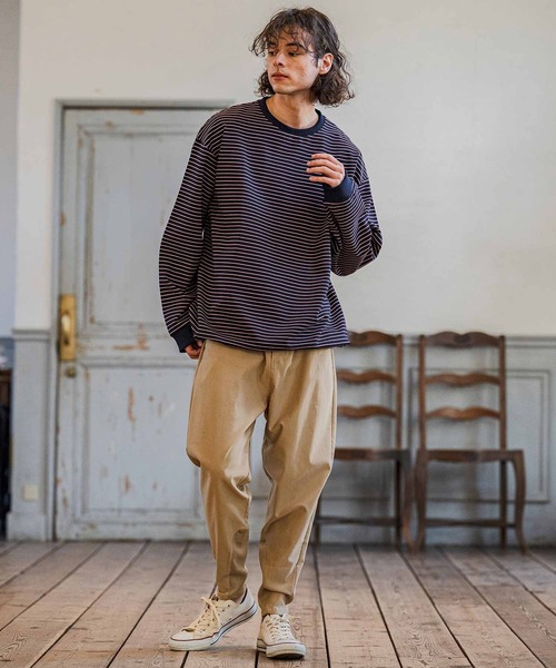 CAMBIO(カンビオ)の「mlt5589- ピンボーダースピンドルカットソー(Tシャツ/カットソー・メンズ・ブラック/ホワイト/ネイビー・M/L/XL)」の17枚目の写真