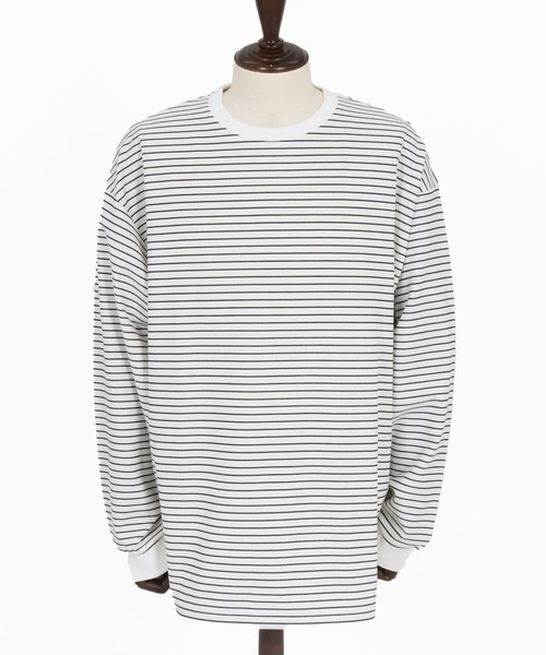 CAMBIO(カンビオ)の「mlt5589- ピンボーダースピンドルカットソー(Tシャツ/カットソー・メンズ・ブラック/ホワイト/ネイビー・M/L/XL)」の21枚目の写真