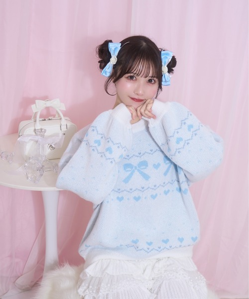Honey Cinnamon(ハニーシナモン)の「Roseリボンクリップセット(バレッタ/ヘアクリップ・レディース・ピンク/サックスブルー/ブラウン・FREE)」の11枚目の写真