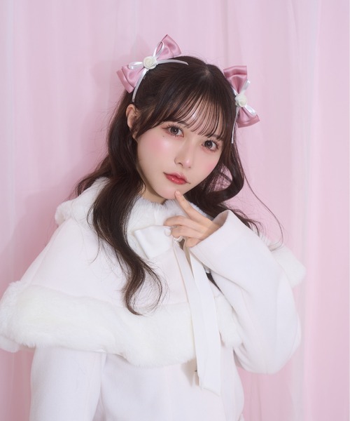 Honey Cinnamon(ハニーシナモン)の「Roseリボンクリップセット(バレッタ/ヘアクリップ・レディース・ピンク/サックスブルー/ブラウン・FREE)」の17枚目の写真