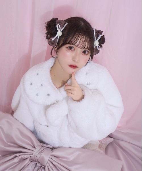 Honey Cinnamon(ハニーシナモン)の「Roseリボンクリップセット(バレッタ/ヘアクリップ・レディース・ピンク/サックスブルー/ブラウン・FREE)」の18枚目の写真