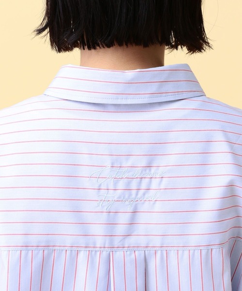 LEPSIM(レプシィム)の「【産前・産後対応】マタニティ/ストライプ刺繍シャツ 640895(マタニティウェア/グッズ・レディース・ライトベージュ/ライトブルー・FREE)」の11枚目の写真