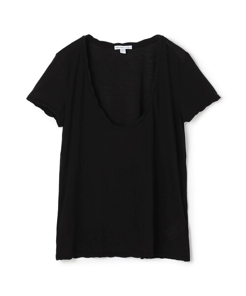 JAMES PERSE（ジェームスパース）の「ハイゲージ Tシャツ WEK3449（Tシャツ/カットソー・レディース・ホワイト/ブラック・3/2/1/0）」の2枚目の写真