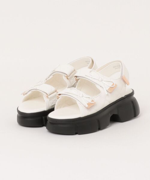 Bridget Birkin(ブリジットバーキン)の「【Bridget Birkin】キルティングリボンスポーツサンダル(562123)(サンダル・レディース・ホワイト/ブラック・L/M/S/LL)」の12枚目の写真