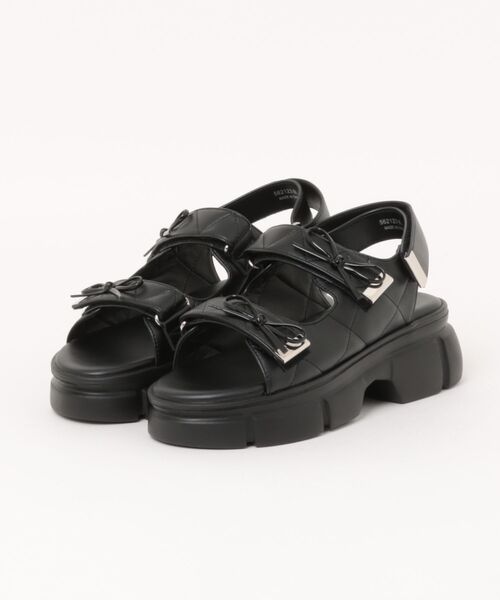 Bridget Birkin(ブリジットバーキン)の「【Bridget Birkin】キルティングリボンスポーツサンダル(562123)(サンダル・レディース・ホワイト/ブラック・L/M/S/LL)」の6枚目の写真