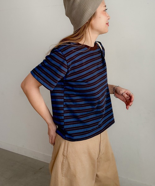 PICHI(ピイチ)の「ボーダーTee(Tシャツ/カットソー・レディース・ブルー/ブラウン・FREE)」の14枚目の写真