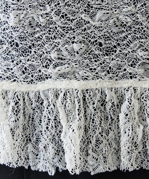 COLLAGE GALLARDAGALANTE（コラージュガリャルダガランテ）の「レースフレンチプルオーバー（Tシャツ/カットソー・レディース・ブラウン/ホワイト・FREE）」の5枚目の写真