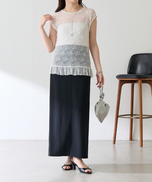 COLLAGE GALLARDAGALANTE（コラージュガリャルダガランテ）の「レースフレンチプルオーバー（Tシャツ/カットソー・レディース・ブラウン/ホワイト・FREE）」の16枚目の写真