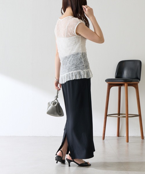 COLLAGE GALLARDAGALANTE（コラージュガリャルダガランテ）の「レースフレンチプルオーバー（Tシャツ/カットソー・レディース・ブラウン/ホワイト・FREE）」の15枚目の写真